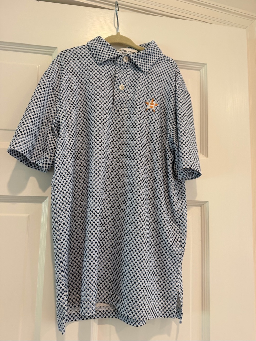 Peter Millar Boys Size 8 Houston Astros Summer Comfort Polo Blue